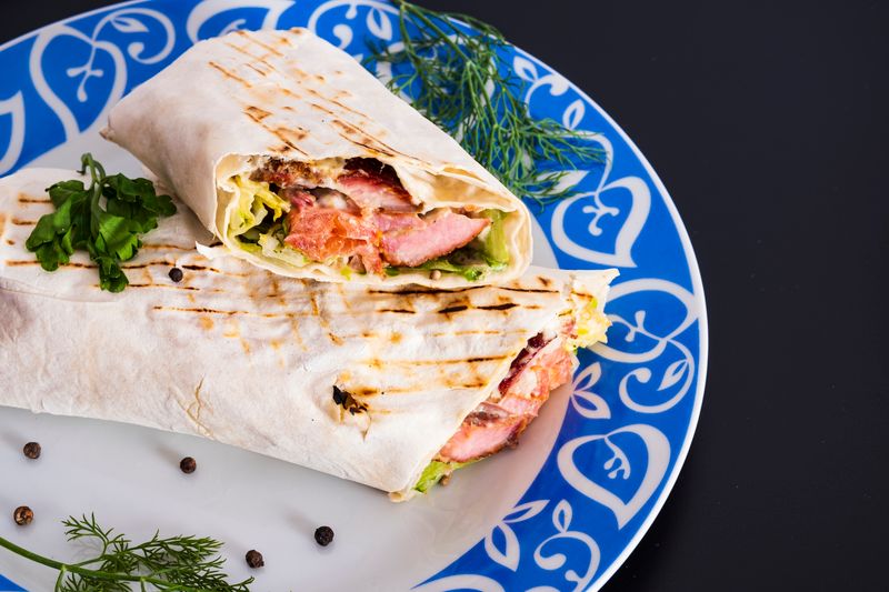 Starbird Baja Wrap with mango jalapeño salsa