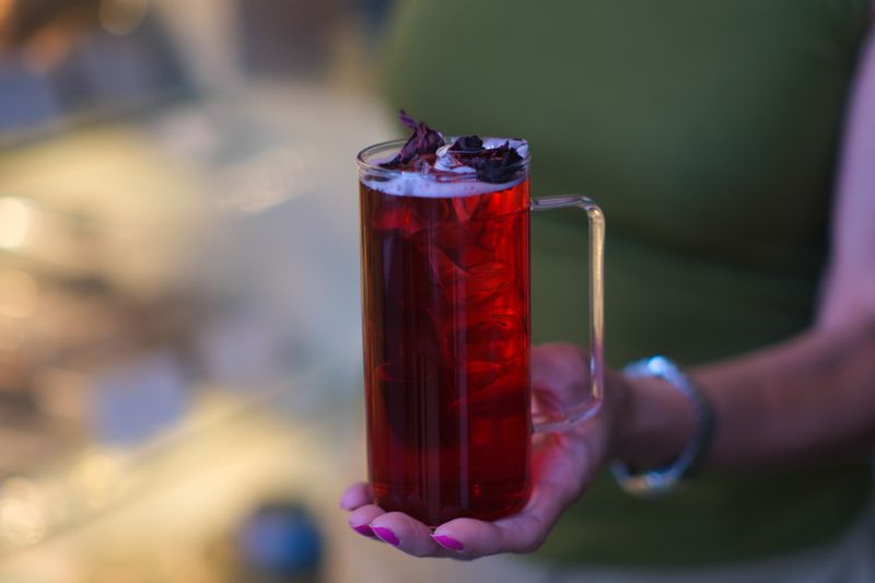 Sparkling Hibiscus Tea drink at Starbird